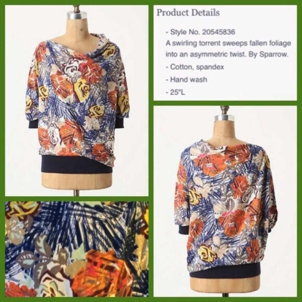 Anthropologie Autumn Leaves top